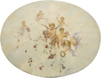 KS 291
<br/>
Plafondstuk met engeltjes
<br/>
<em>Scholten, Hendrik Jacobus (1824-1907) - toegeschreven aan</em>